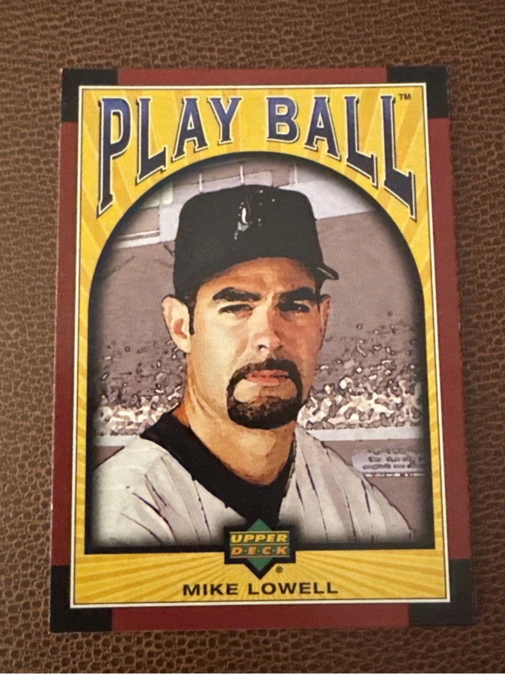 2003 upper deck Play Ball Mike Lowell Baseball Card - Yellow Red Black Design